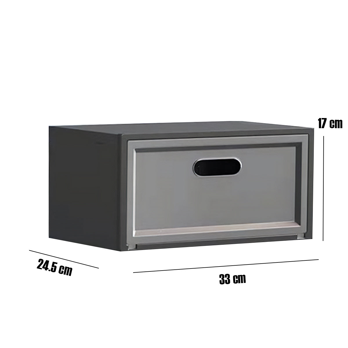 Set 3 cutii pentru depozitare pantofi, Naimeed D4151, polipropilena, Negru