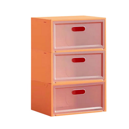 Set 3 cutii pentru depozitare pantofi, Naimeed D4152, polipropilena, Portocaliu