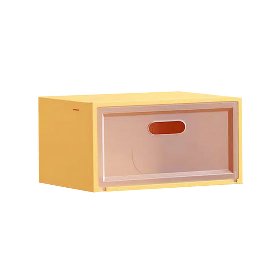 Set 3 cutii pentru depozitare pantofi, Naimeed D4155, polipropilena, Galben