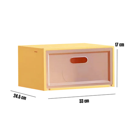 Set 3 cutii pentru depozitare pantofi, Naimeed D4155, polipropilena, Galben