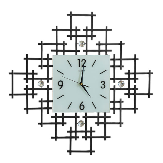 Ceas de perete, stil elegant, Metal, mecanism Silentios, D4178, 60 cm, Negru