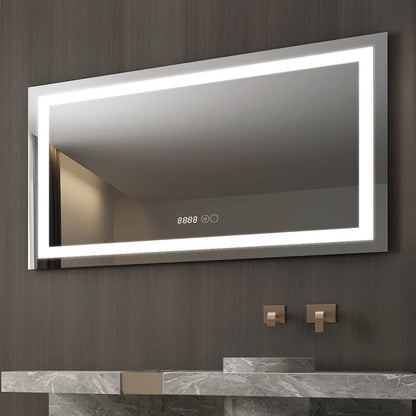 Oglinda baie, sistem iluminare LED, IP44, 120x70cm, D4228, Dezaburire, Touch, Ceas