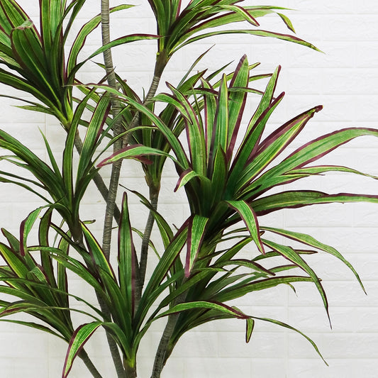 Planta artificiala, Dracaena fara ghiveci, D4277, 204cm, verde/rosu