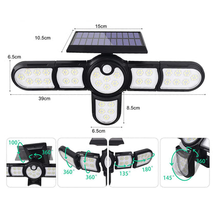 Lampa solara, cu senzor de miscare, lumina LED,  acumulator, Naimeed D4333, 198 LED-uri