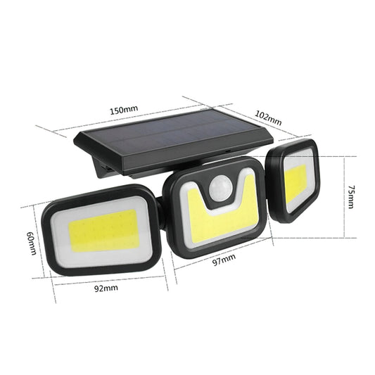 Lampa solara, cu senzor de miscare, lumina LED,  acumulator, Naimeed D4347, COB 100 LED-uri