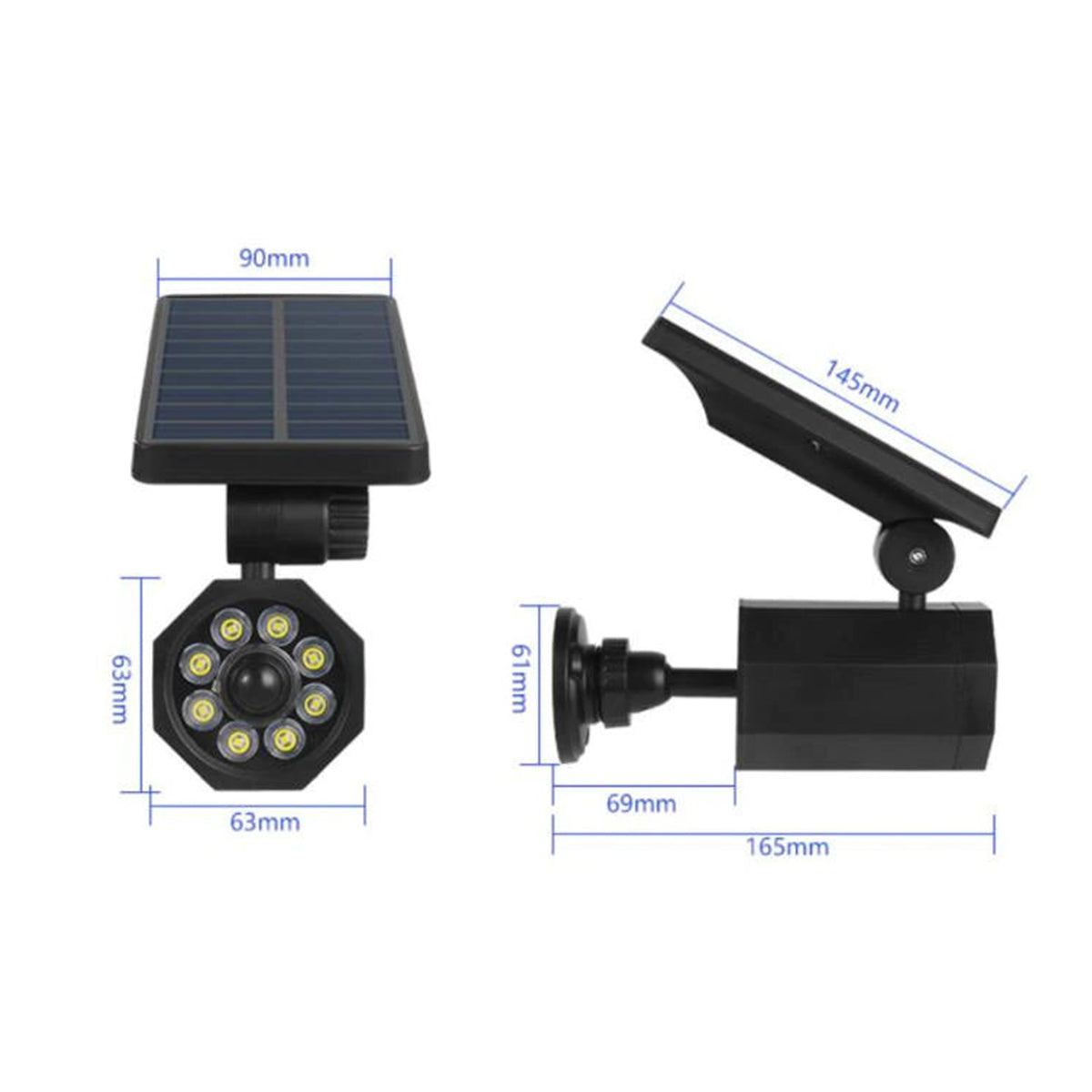 Lampa solara, cu senzor de miscare, lumina LED, telecomanda, acumulator, Naimeed D4348, 8 Power LED-uri