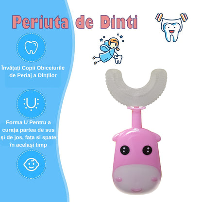 Set 2 Periute de Dinti, U-shape, pentru Copii 3-6 ani, Naimeed D4366, Roz