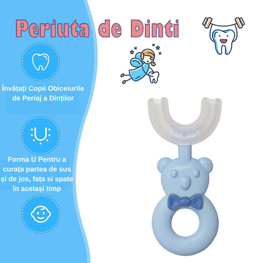 Periuta de Dinti Circulara U-shape, pentru Copii 6-12 ani, Naimeed D4368, Albastru