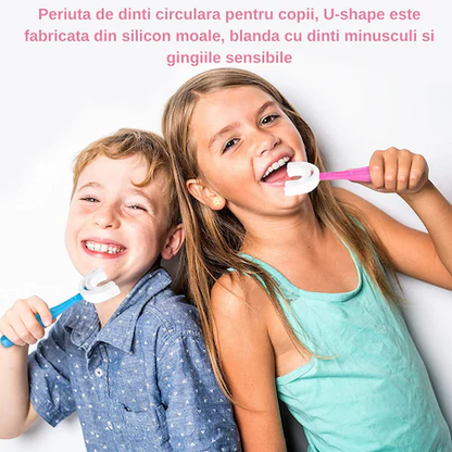 Periuta de Dinti Circulara U-shape, pentru Copiii de 6-12 ani, Albastru