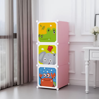 Dulap Modular Copii, 3 Usi, D4378, Roz