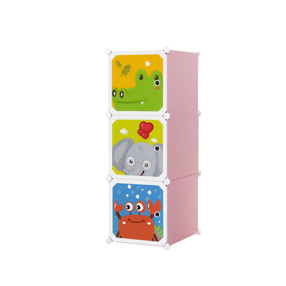 Dulap Modular Copii, 3 Usi, D4378, Roz