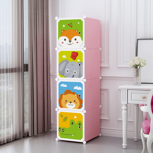 Dulap Modular Copii, 4 Usi, D4380, Roz