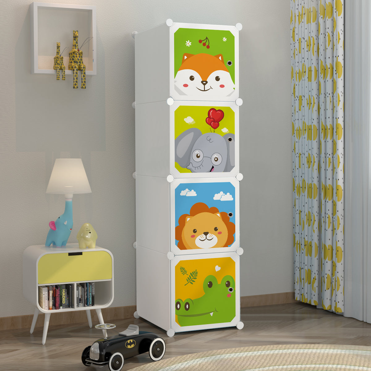 Dulap Modular Copii, 4 Usi, D4382, Alb