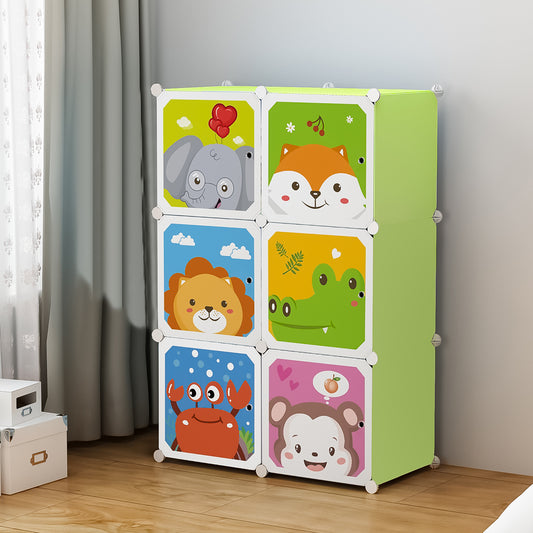 Dulap Modular Copii, 6 Usi, D4385, Verde