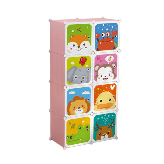 Dulap Modular Copii, 8 Usi, D4392, Roz
