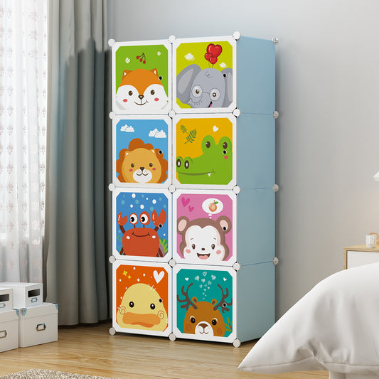 Dulap Modular Copii, 8 Usi, D4393, Blue