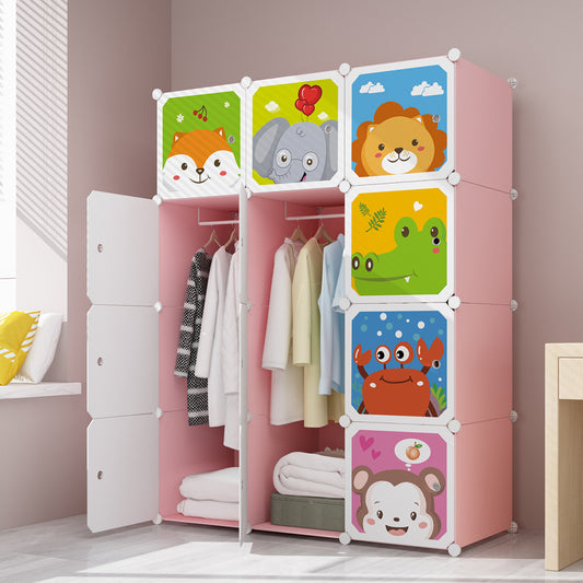 Dulap Modular Copii, 12 Usi, D4395, Roz