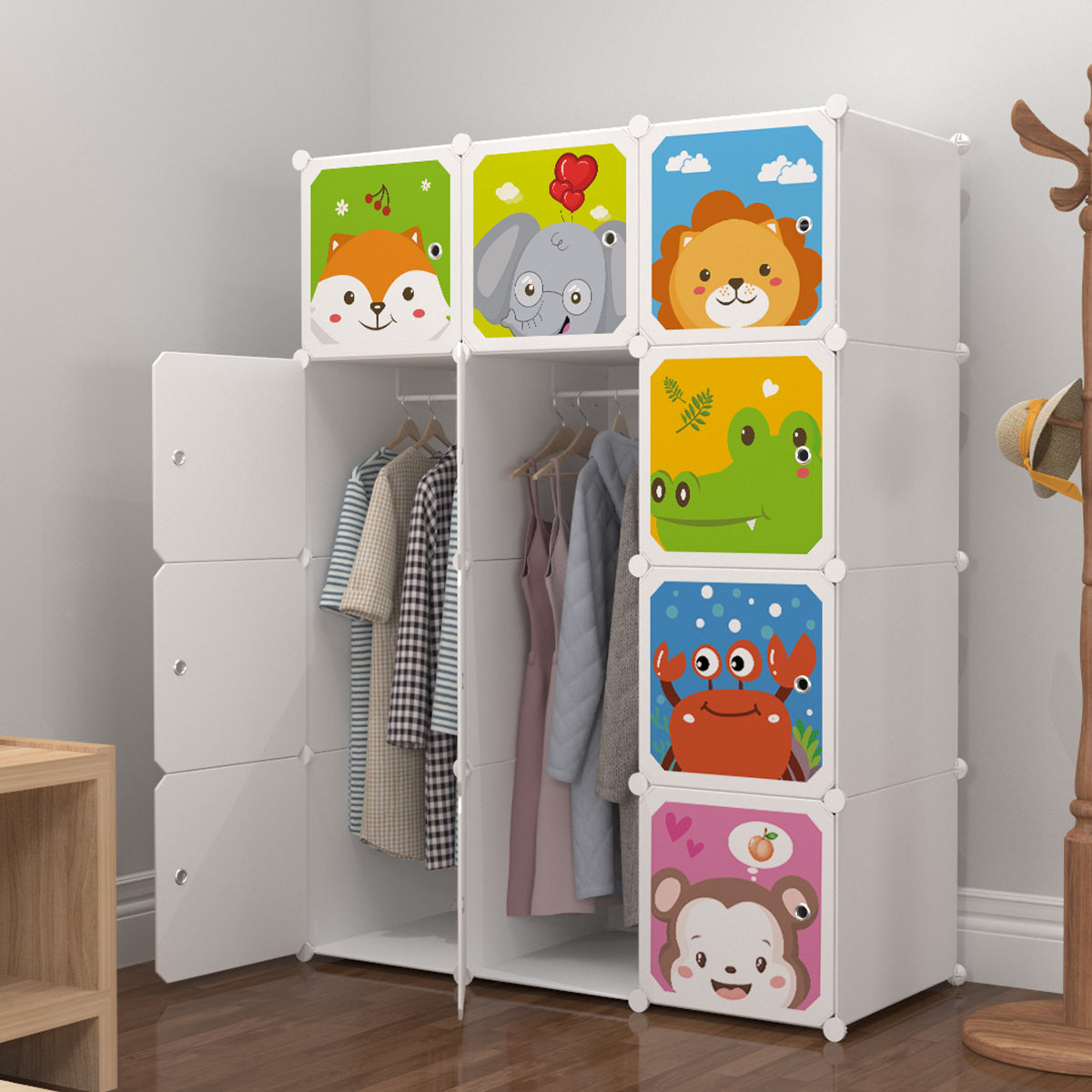 Dulap Modular Copii, 12 Usi, D4397, Alb