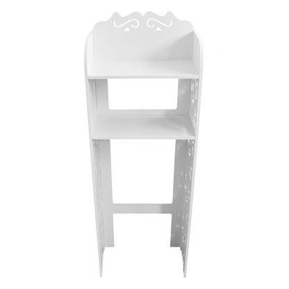 Raft cu doua etajere, pentru baie, pozitionare deasupra vasului de toaleta, Naimeed D44, culoare Alb, 45 x 25 x 128 cm