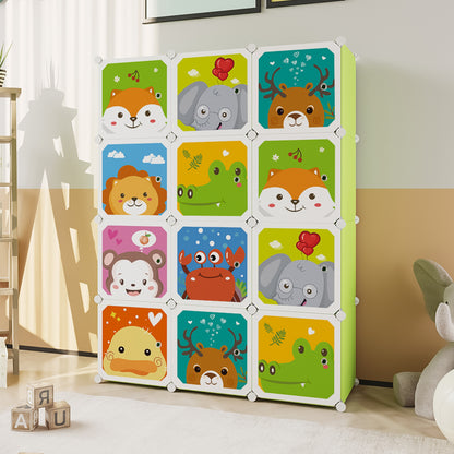 Dulap Modular Copii, 12 Usi, D4400, Verde