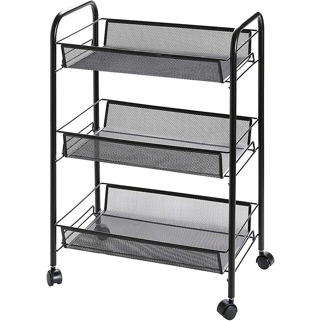 Raft metalic mobil, multifunctional, 3 polite, Naimeed D4402, Negru
