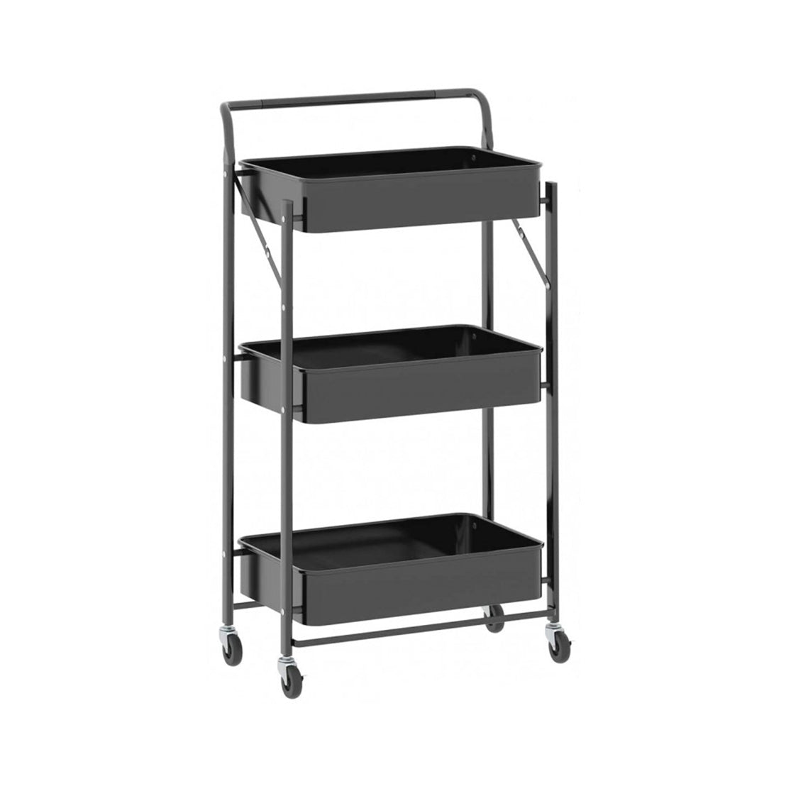 Raft metalic mobil, multifunctional, 3 polite, Naimeed D4404, Negru