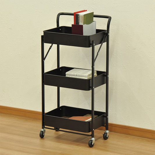 Raft metalic mobil, multifunctional, 3 polite, Naimeed D4404, Negru