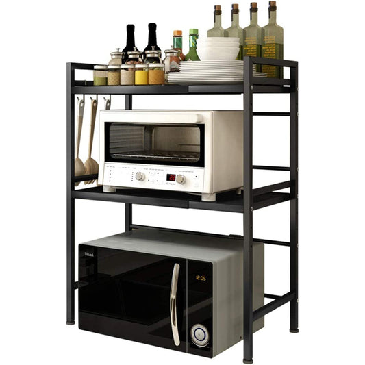 Raft metalic, lungime ajustabila, 2 polite, Naimeed D4406, Negru