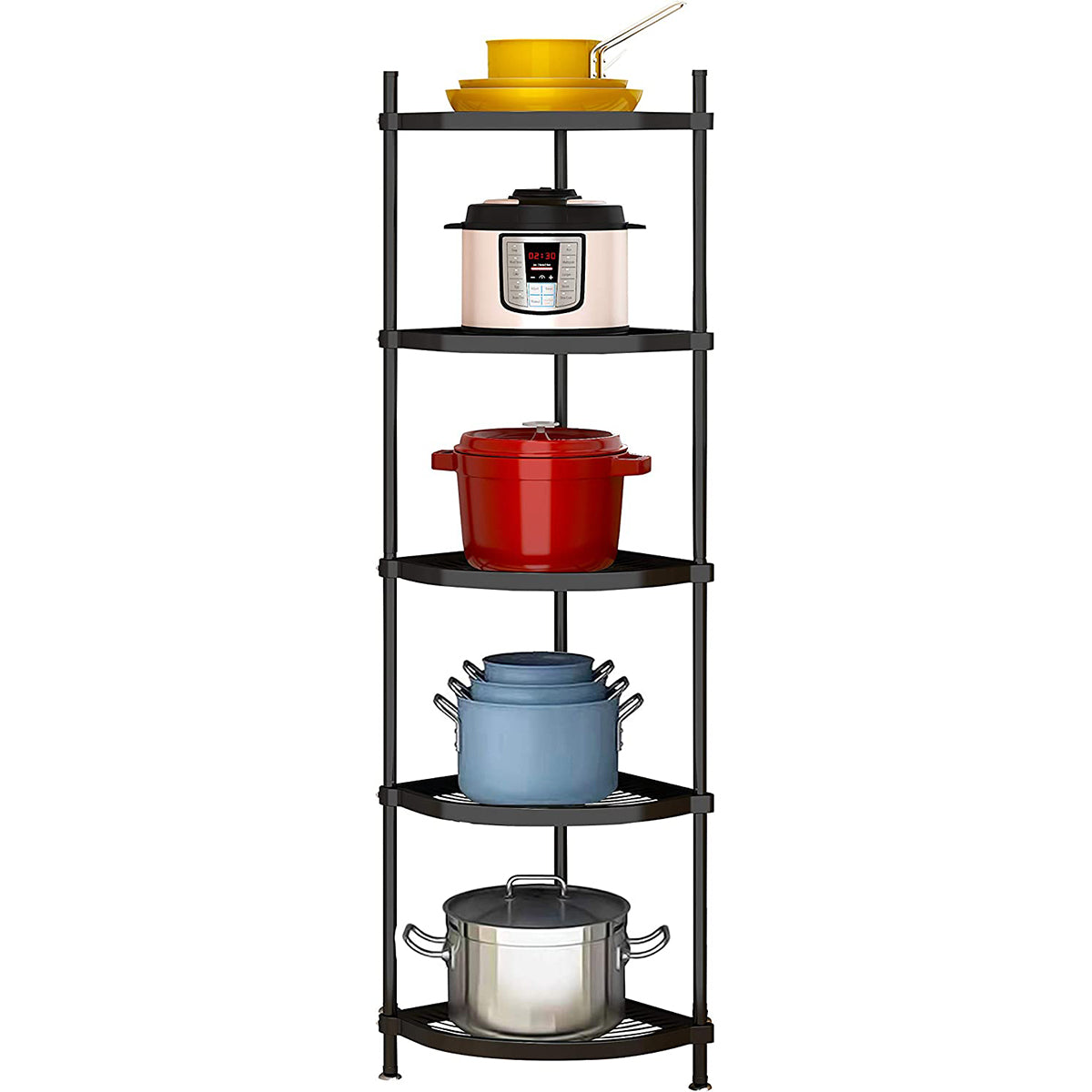Raft metalic, multifunctional, 5 polite, Naimeed D4409, Negru