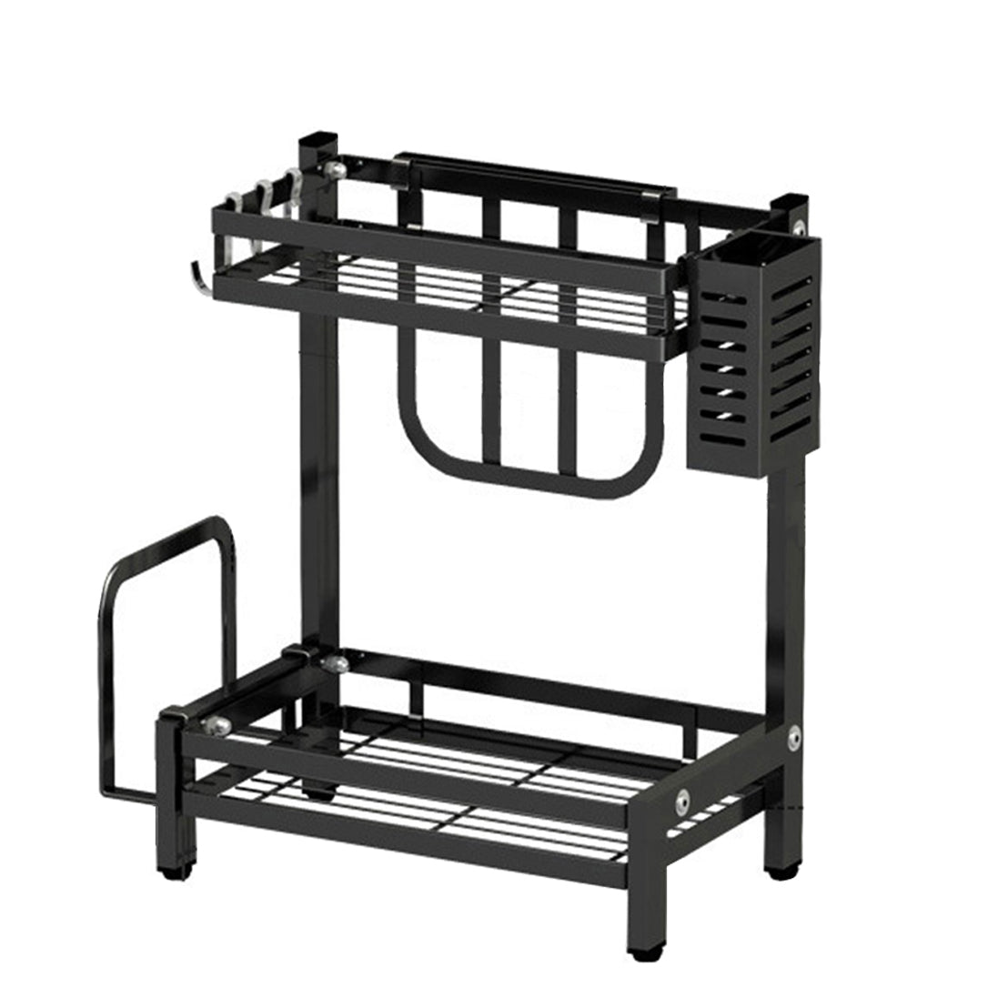 Raft metalic, multifunctional, 2 polite, Naimeed D4428, Negru