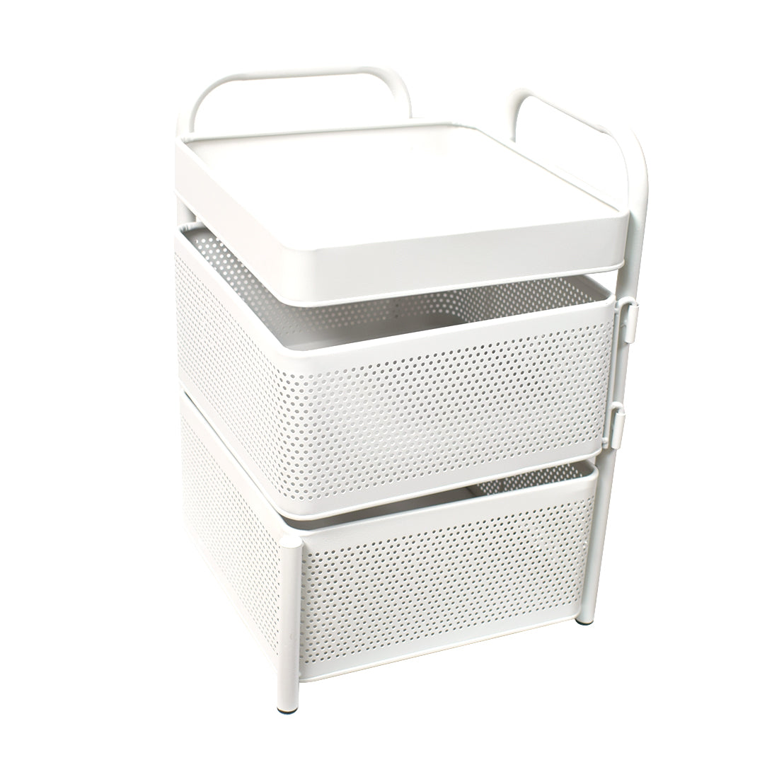 Raft metalic multifunctional, 2 cosuri, Naimeed D4452, Alb