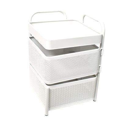 Raft metalic multifunctional, 2 cosuri, Naimeed D4452, Alb