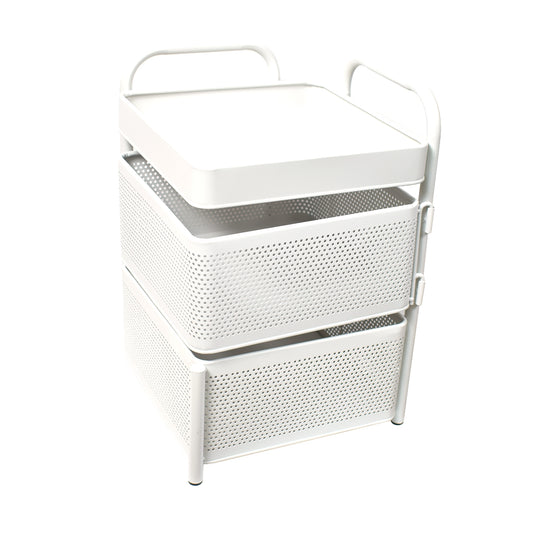 Raft metalic multifunctional, 2 cosuri, Naimeed D4452, Alb