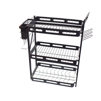 Raft metalic pentru vase, 3 polite, Naimeed D4463, Negru