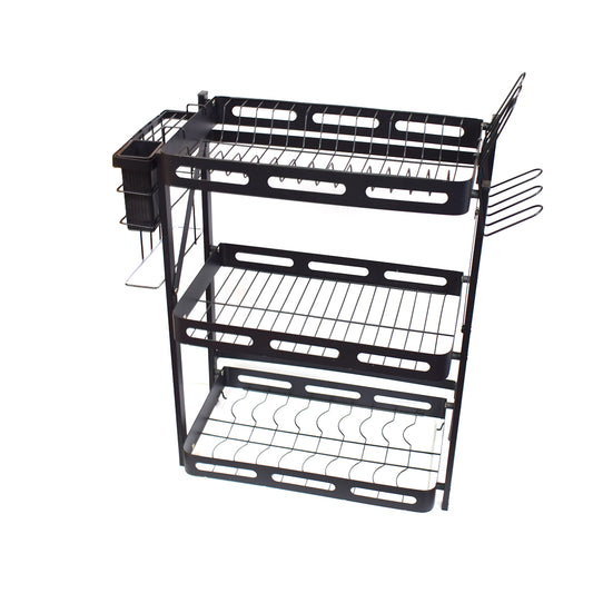 Raft metalic pentru vase, 3 polite, Naimeed D4463, Negru