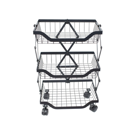 Raft metalic mobil, extensibil, 3 cosuri, Naimeed D4483, Negru