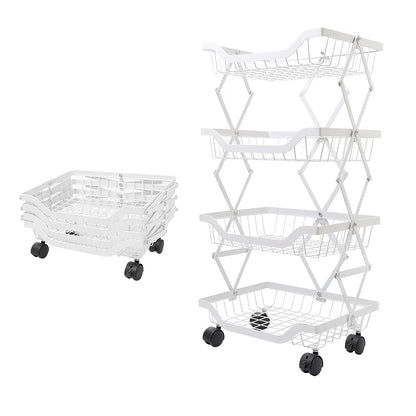Raft metalic mobil, extensibil, 4 cosuri, Naimeed D4484, Alb