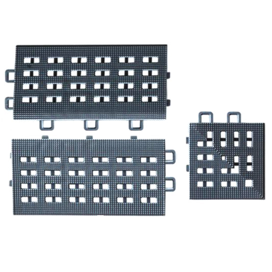 Set 12 placi pardoseala modulara si accesorii din PP, Naimeed D4534, Rosu