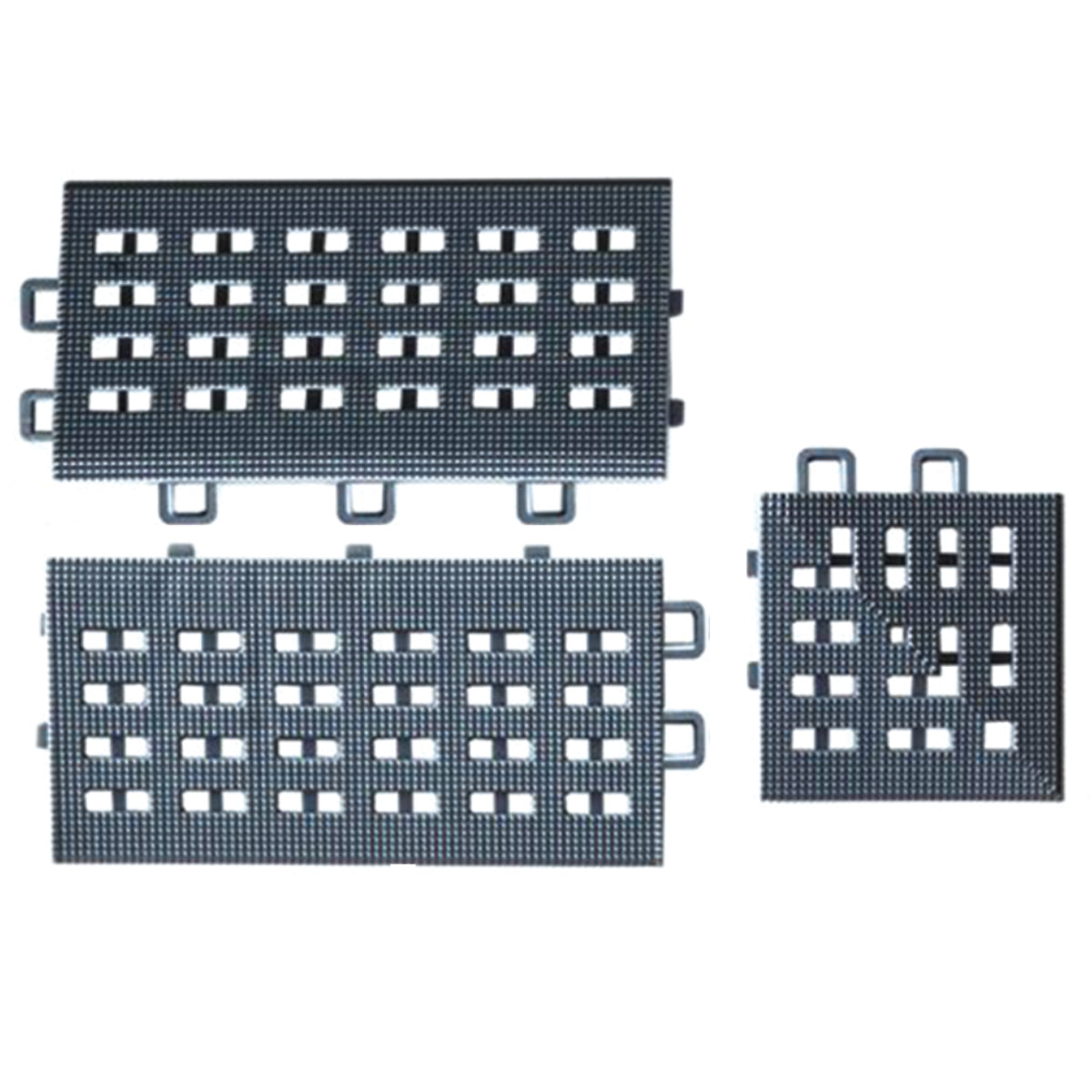 Set 12 placi pardoseala modulara si accesorii din PP, Naimeed D4533, Gri