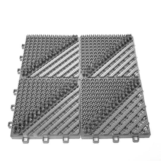 Set 4 placi pardoseala modulara din PP, Naimeed D4533, Gri