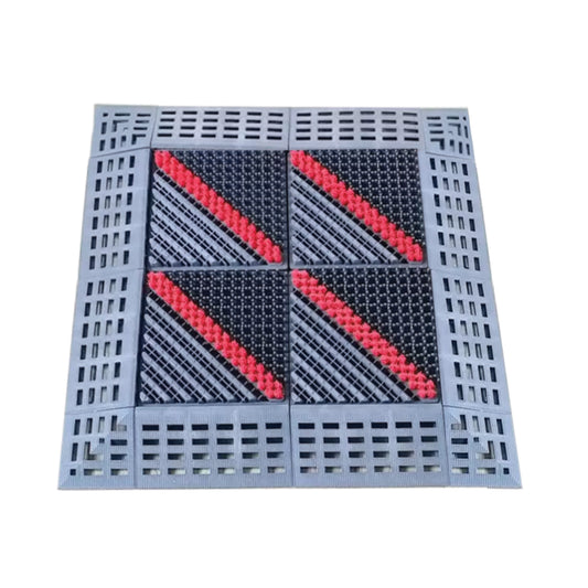 Set 4 placi pardoseala modulara din PP, Naimeed D4534, Rosu