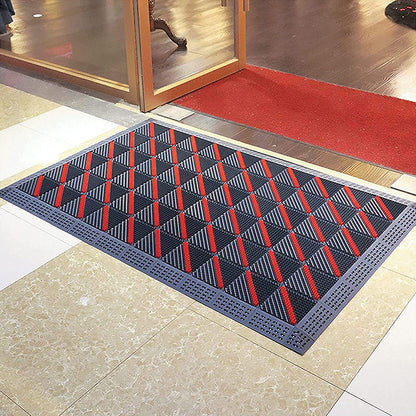 Placa pardoseala modulara din PP, Naimeed D4534, 15x15x2.5cm, Gri/Rosu