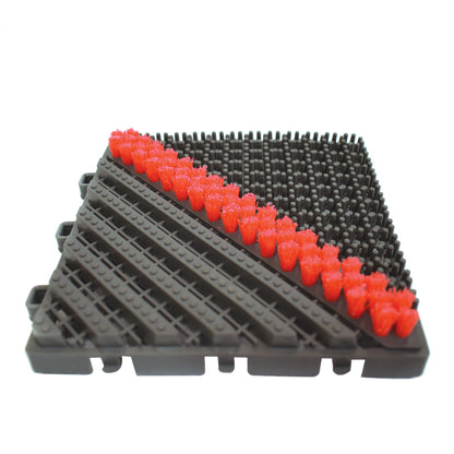 Set 4 placi pardoseala modulara din PP, Naimeed D4534, Rosu