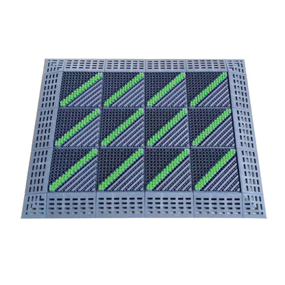 Set 12 placi pardoseala modulara si accesorii din PP, Naimeed D4535, Verde