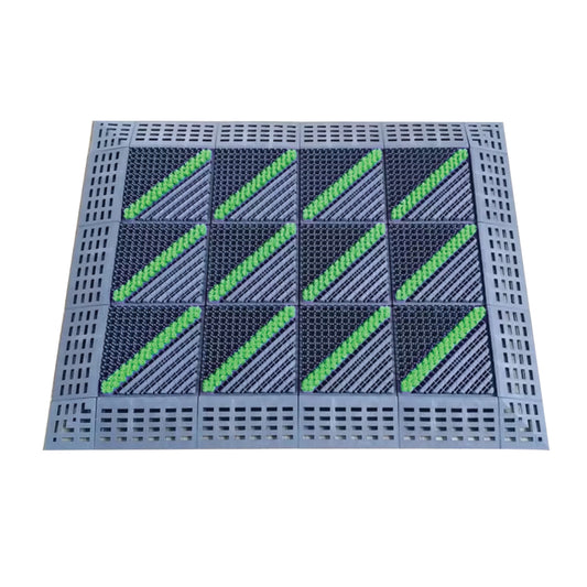 Set 12 placi pardoseala modulara si accesorii din PP, Naimeed D4535, Verde
