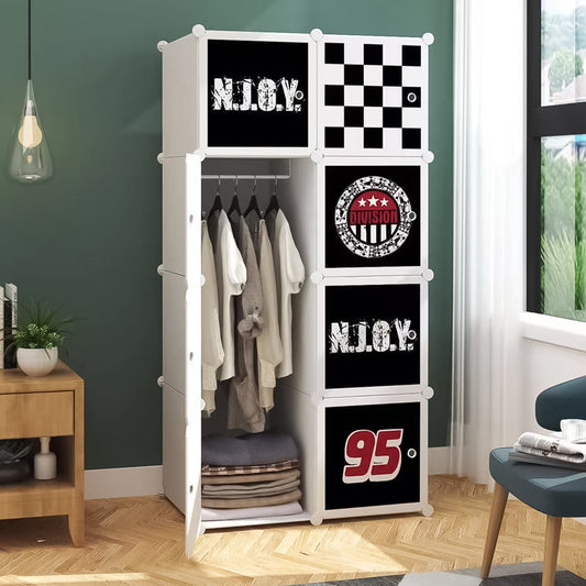 Dulap Modular Copii, 8 Usi, Naimeed D4540, Alb