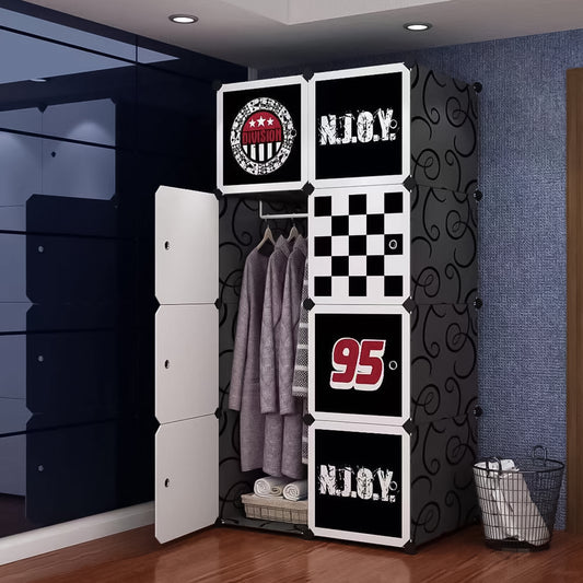 Dulap Modular Copii, 8 Usi, Naimeed D4541, Negru