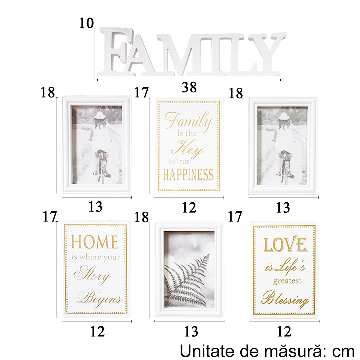 Rama foto Family, 3 poze, Naimeed D4541W, Alb