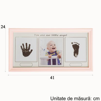Rama foto cu amprenta, personalizabila, Naimeed D4571P, Roz
