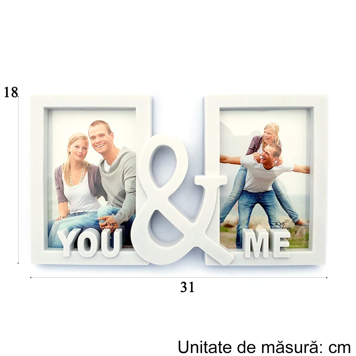 Rama foto You and me, 2 poze, Naimeed D4576W, Alb